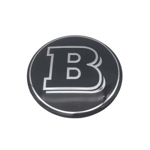 Set of 4 for Mercedes Brabus 56mm 65mm Metal Sticker Hub Caps Emblems Rim Covers Wheel Caps Black