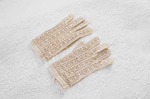 Vintage Crochet Lace Gloves, Antique Lace Gloves,… - image 9