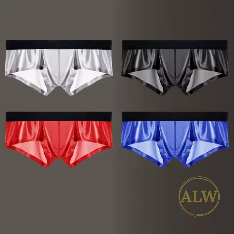Boxer Homme Sport En Soie Glacée Respirant - Grande Taille, Style Sexy, Neuf Avec étiquettes