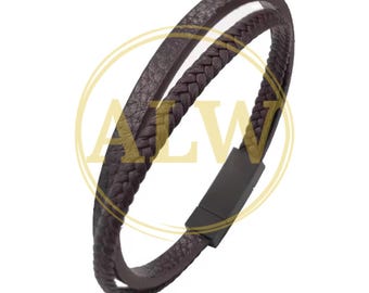 LOUIS VUITTON レザーブレスレット ハートロック付き Authentic LOUIS