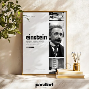 Albert Einstein Quotes Prints, Inspirational Wall Arts, Physics Classroom Posters, College Prints, Engineering Student Gift