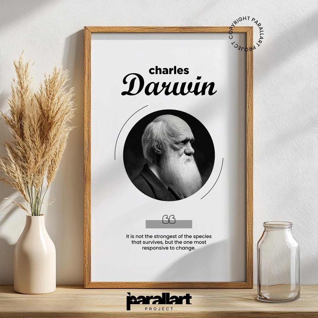 Charles Darwin Quote Prints, Classroom Posters, Library Decor, College ...