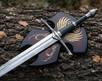 Aragorn's Strider's Ranger Medieval Sword Prop, Ring of Power, Replica Sword, Cosplay Blade Wall Decor ,Christmas Arwen Gift for Him, Dad