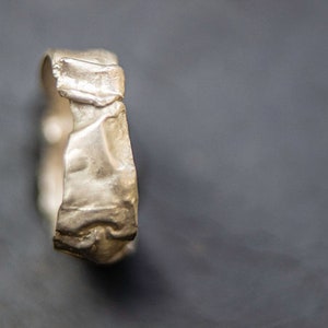 Origami textured silver ring image 2