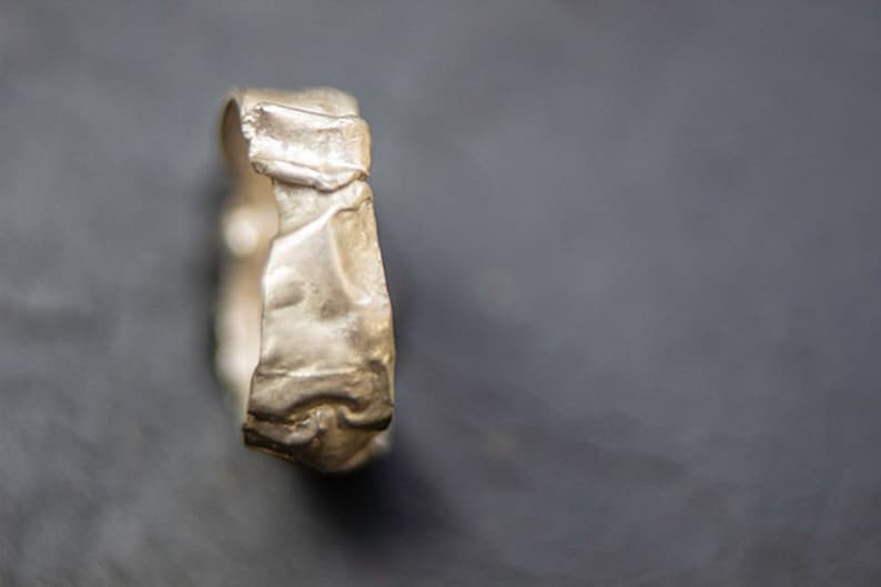 Origami textured silver ring image 2