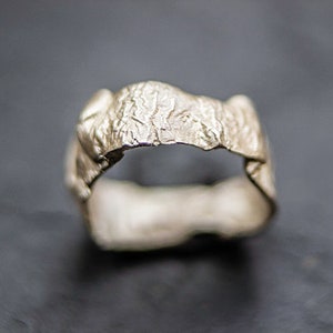 Origami textured silver ring image 1