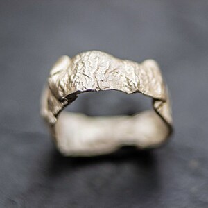 Origami textured silver ring image 3