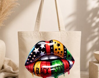 Paint Drip Flag Lips Tote Bag | Americana, Rainbow Lips, Dripping Paint