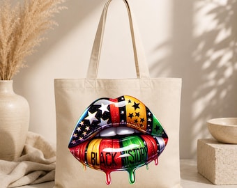 Paint Drip Flag Lips Tote Bag | Americana, Rainbow Lips, Dripping Paint