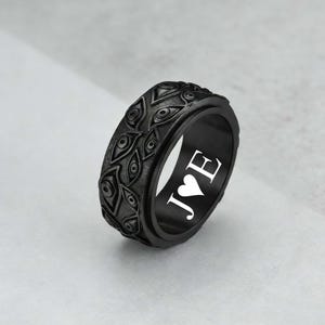 Fidget Ring Eye Ångest Ring spinner Silver Guld Svart Spinnerring för kvinnor och män Ångest Spinning Ring oro ring ångestlindring