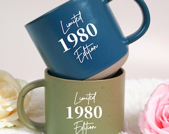 Limited Edition Birthday 1980 Ceramic Mug,45th Birthday Gift,Women's 45th Birthday Celebration Party Gift,Gift for Parents