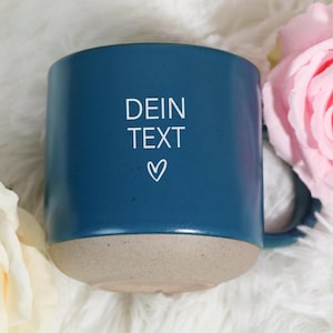 Mug en céramique personnalisé avec votre texte | Mug en grès avec gravure personnalisée | Base naturelle et non émaillée