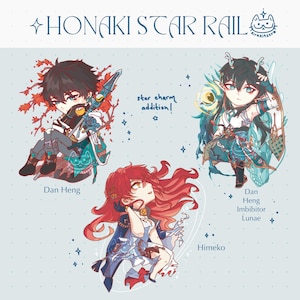 Himeko Dan Heng and Imbibitor Lunae Keychain -  Honkai Star Rail [Astral Express]