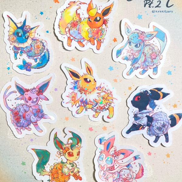 Pt. 2 Eeveelution Sticker Set - Complete [Special Eevee Festival Holowear]