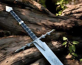 Espada artesanal inspirada en los Nazgûl - Réplica de acero oscuro de 99 cm (39 pulgadas) - Accesorio de fantasía medieval para exhibición