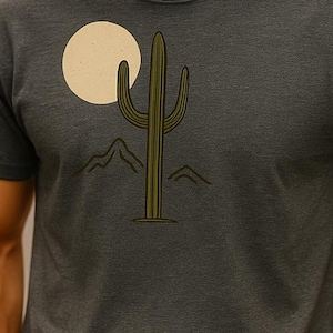 Desert Cactus Mountain T-Shirt: Unisex Vintage Nature Graphic Tee