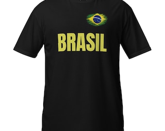 Vintage Brasil Football T-Shirt – Distressed Soccer Supporter Tee World Cup Style
