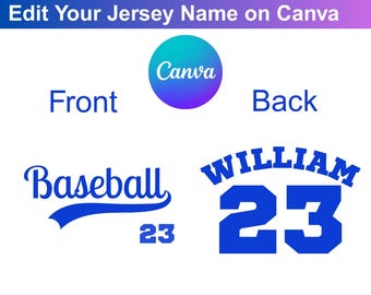 Customizable Soccer Jersey Name Design Canva Template (Instant Download)