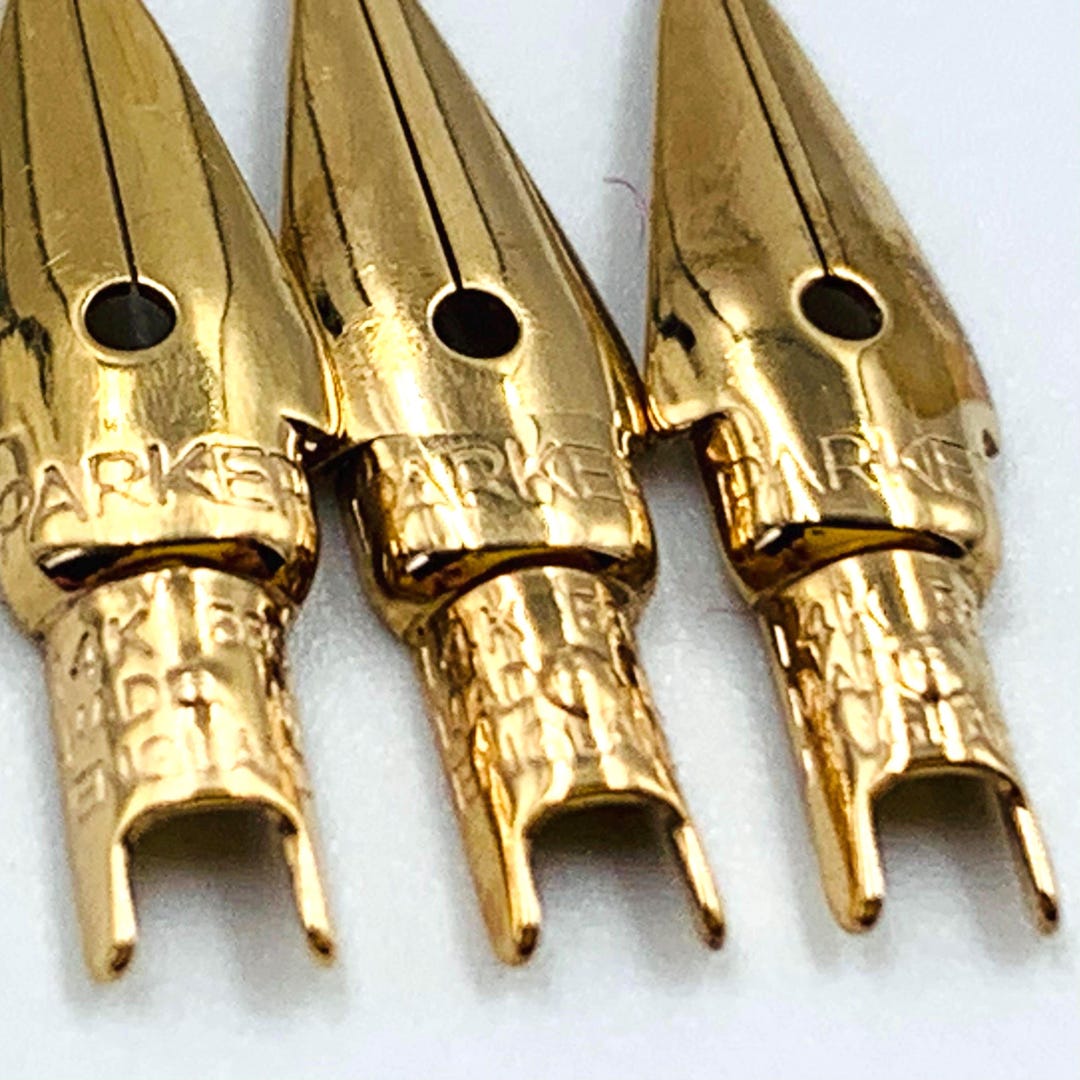 Set of 3 Vintage Parker 45 Fountain Pens - ALL 14K Gold Nibs - Made in ...
