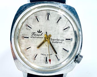 Montre Bracelet Mécanique WALDMAN Homme – Vintage, Ne Fonctionne Pas (pièce Déco)