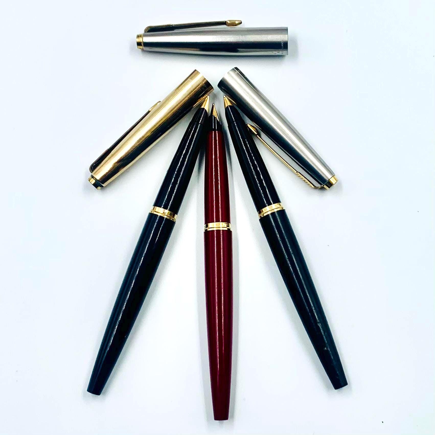 Set of 3 Vintage Parker 45 Fountain Pens - ALL 14K Gold Nibs - Made in ...