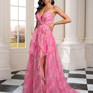 bright pink floral bridesmaid dresses Floral Bridesmaid Dresses | Patterned Dresses