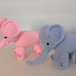 Crocheted Elephant Plush Toy: Acrylic Yarn, Embroidered Details