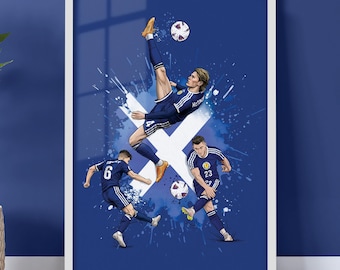 Scotland Heroes Football Print | Bicycle kick | Scottish Football Gift