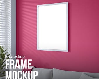 DIN Ratio Frame Mockup PSD | Editable Colors for Sports & Fan Art Prints | Customizable Team Colors | Minimalist Photoshop Print Display
