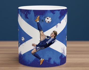 Scotland Heroes Mug – Overhead Kick Goal Artwork | Scottish Football Gift