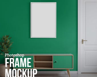 DIN Ratio Frame Mockup PSD | Editable Colors for Sports & Fan Art Prints | Customizable Team Colors | Minimalist Photoshop Print Display
