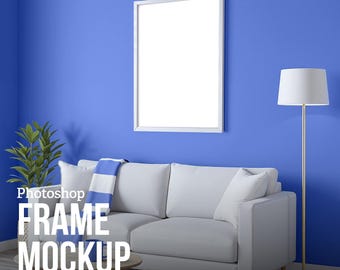 DIN Ratio Frame Mockup PSD | Editable Colors for Sports & Fan Art Prints | Customizable Team Colors | Minimalist Photoshop Print Display