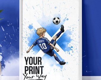 Personalized Scotland Football Print, Kid Bedroom Decor (Digital Download)