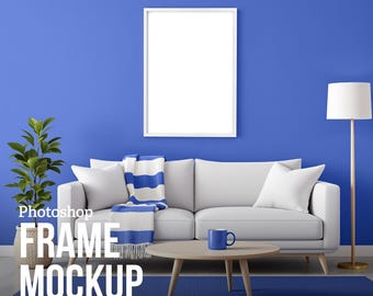 DIN Ratio Frame Mockup PSD | Editable Colors for Sports & Fan Art Prints | Customizable Team Colors | Minimalist Photoshop Print Display