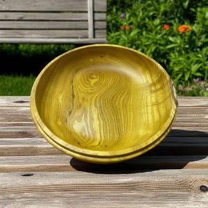 Bol à fruits en bois - Plateau en bois fait main avec finition en cire naturelle