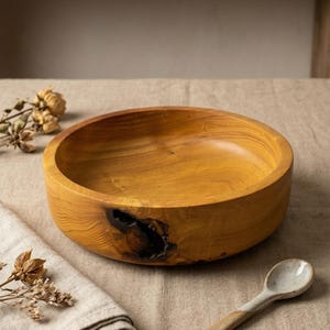 Bol en bois – Centre de table rustique Live Edge Wabi Sabi