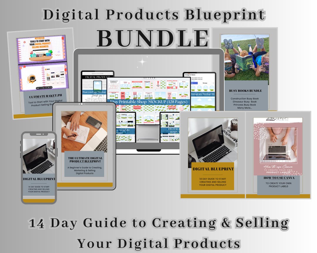 Digital Product Blueprint Bundle: Canva Guide, Marketing (digital ...