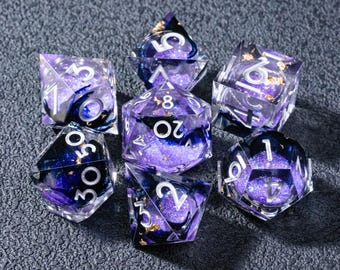 Starry Sky Liquid Core Dice Set - Magic Game,Gorgeous Dungeons and Dragons Dice,RPG dice,Rolling nicely,Handmade DND Collector's Gift