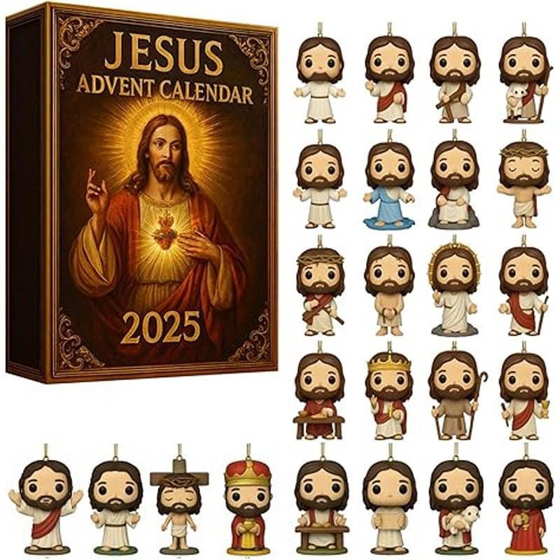 Discover Jesus Advent Calendar 2025, Bible Verse Christmas Ornament, 2D Flat Acrylic