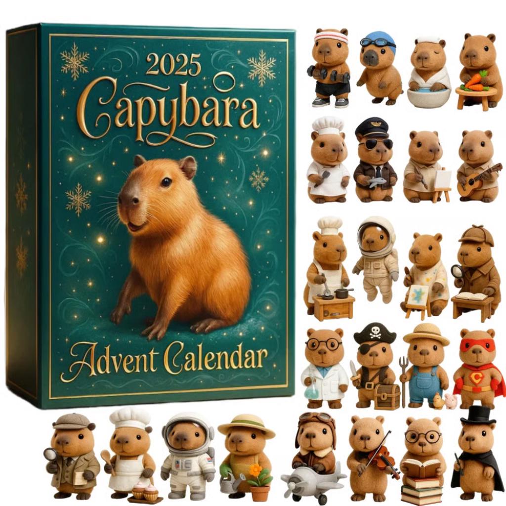 Discover Capybara Christmas Advent Calendar Ornaments, 2D Flat Acrylic 24 Days Countdown Mini Hanging Tree Xmas Decoration