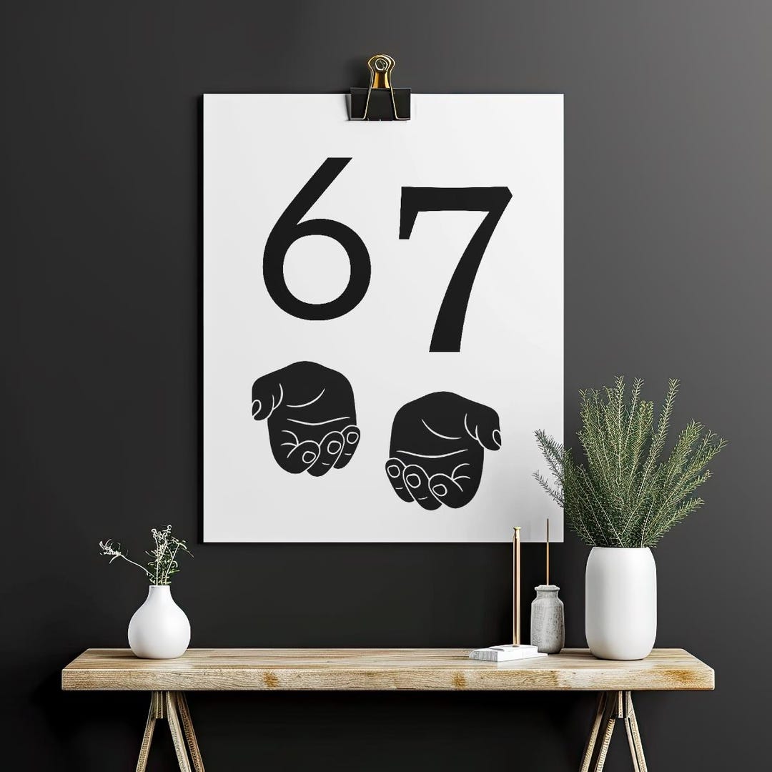 6-7 Meme Wall Art Poster – Viral Tiktok Trend Print for Gen Z Room and ...