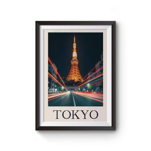 Tokyo Poster -  Japan Wall Art Print, Illustration Poster, Home & Office decor, Gift for Travelers, Travel print, Tokyo Tower, TOKYO_01P