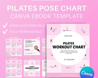 Editable Pilates Workout Chart Canva Template (PLR)