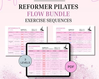 Paquete de Secuencias de Pilates con Reformer: 3 secuencias de ejercicios de Pilates con Reformer listas para usar para instructores (PDF imprimible), Plan para instructor, Descarga digital