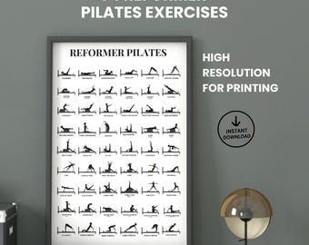 Tabla de ejercicios de Pilates Reformer: Guía completa (Descarga digital)