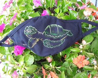Maschera tartaruga di mare dipinta a mano, contorno semplice