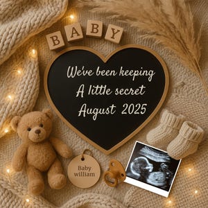 Boho Pregnancy Announcement Template: Gender Neutral Social Media Reveal (Digital Download)