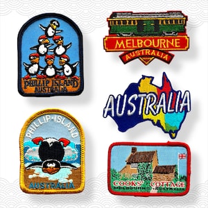 Australian Souvenir Patch Set: Embroidered Travel Badges