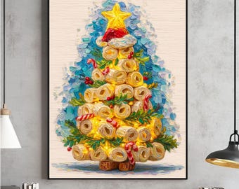 Funny Christmas Toilet Paper Tree Print, Holiday Bathroom Art (Digital Download)