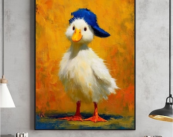 Silly Goose Print, Baseball Cap, Sports Nursery Art (Digital Download)